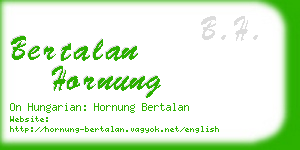 bertalan hornung business card